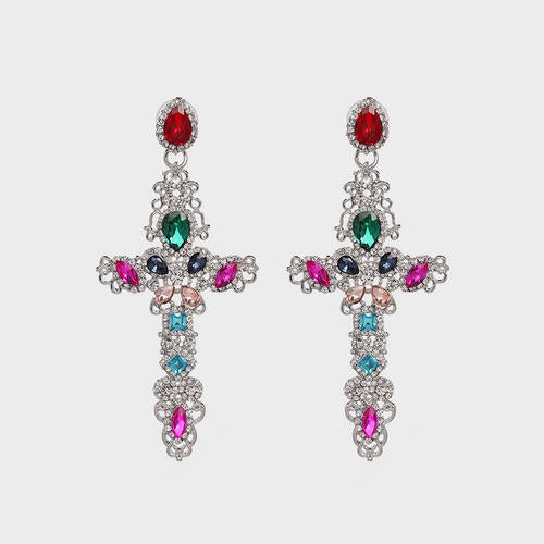 Blessings Rhinestone Cross Earrings