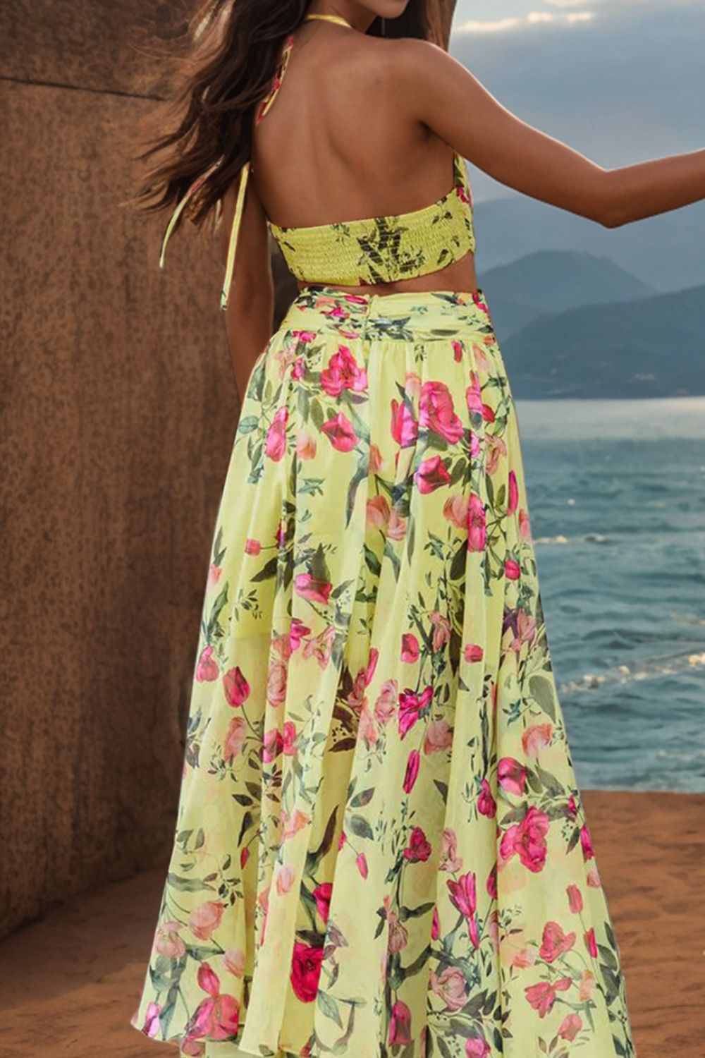 Blossom Backless Plunge Dress