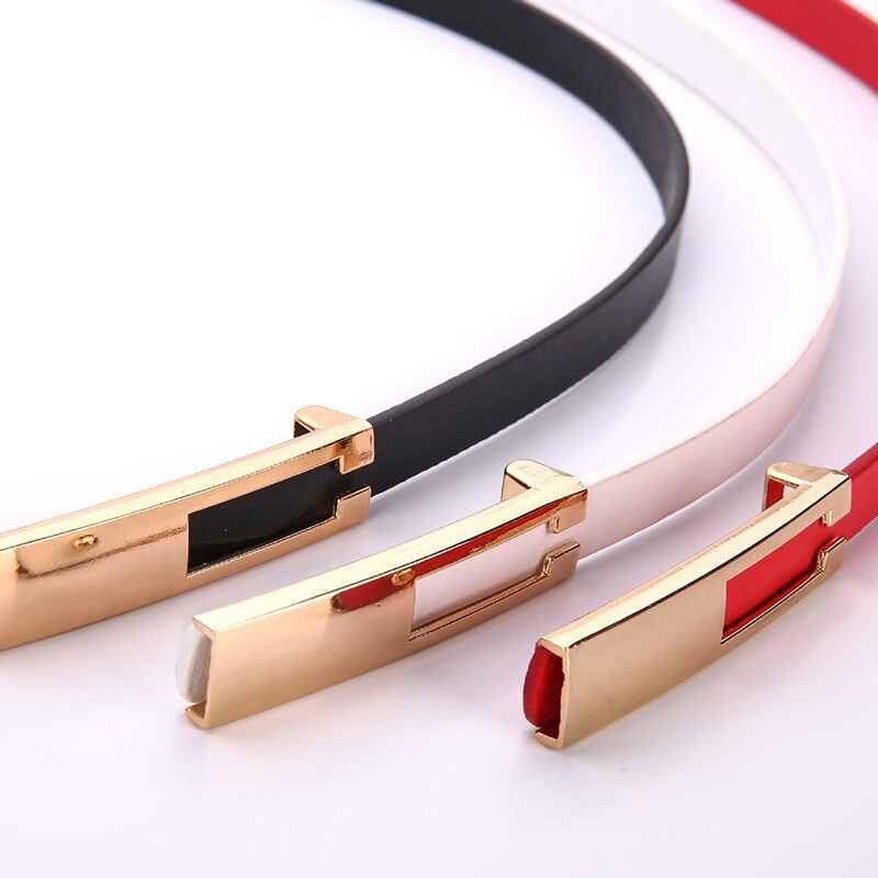 Chic Dior Faux Leather Thin Belt