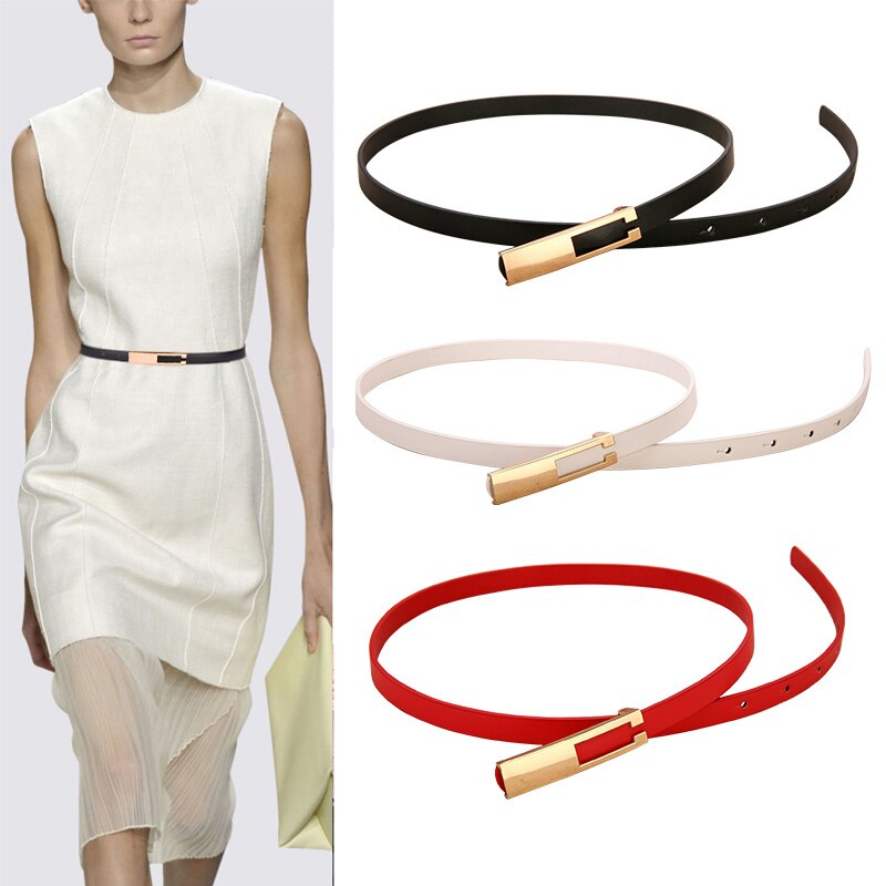 Chic Dior Faux Leather Thin Belt