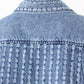 High Off Life Fringe Convertible Denim Jacket