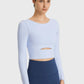 Demi Cutout Long Sleeve Cropped Sports Top