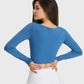 Demi Cutout Long Sleeve Cropped Sports Top