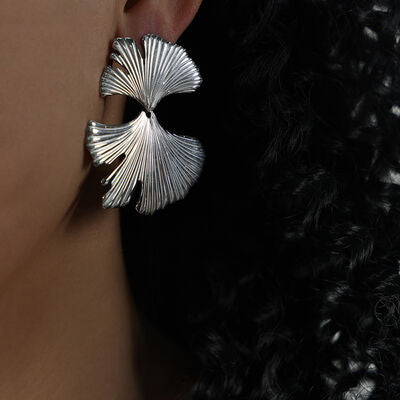 Oh So Chic Ginkgo Biloba Stud Earrings