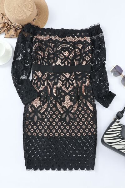 All Bets Are Off Long Sleeve Lace Dress