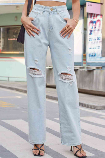 Tammy  Distressed Straight Leg Jeans