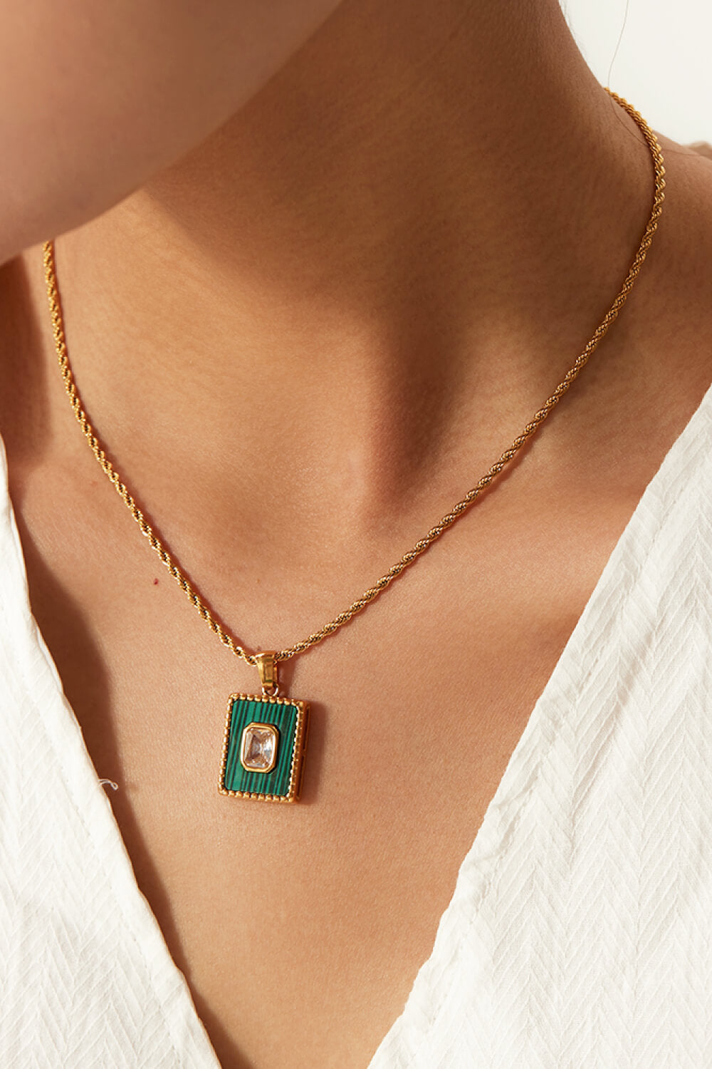 Think Outside The Box Square Pendant Necklace