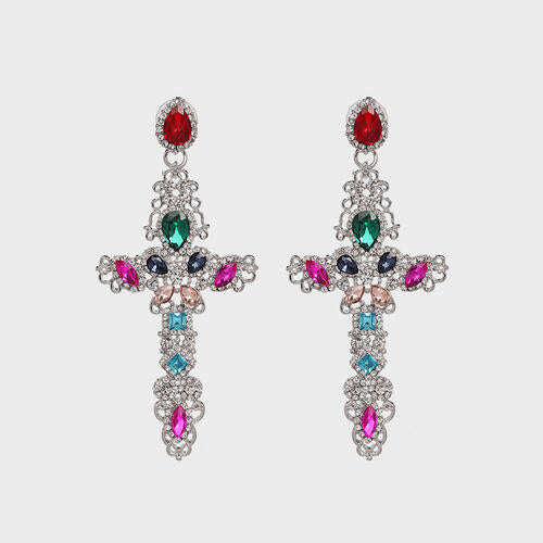 Blessings Rhinestone Cross Earrings