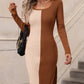 Double Or Nothing Slit Sweater Dress
