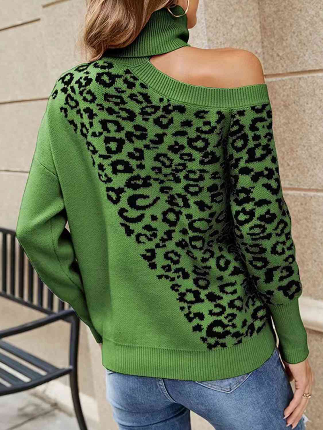 So Cold Leopard Turtleneck Sweater