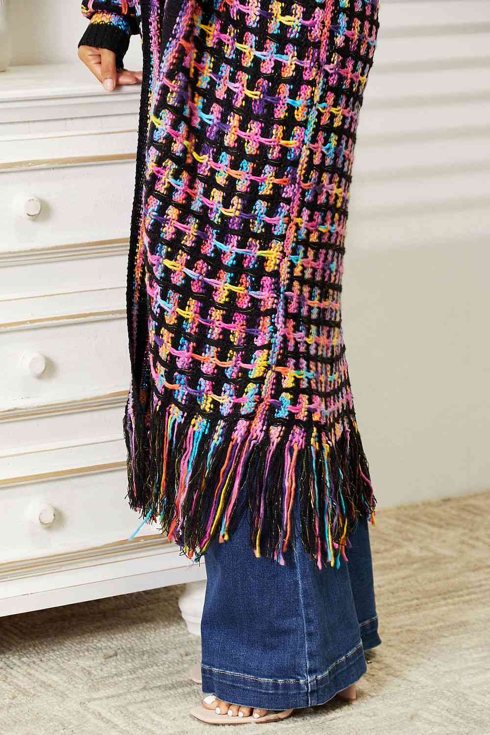 Double Up Fringe Hem Cardigan