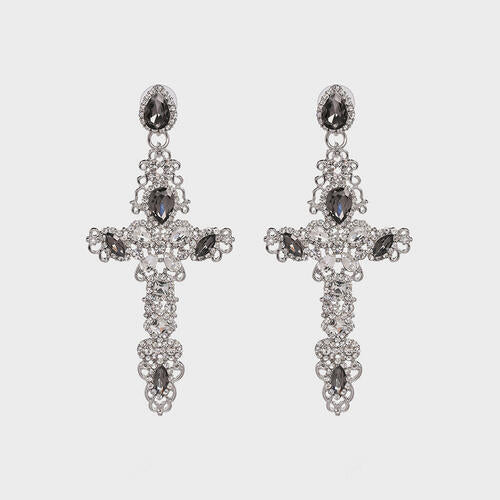 Blessings Rhinestone Cross Earrings