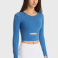 Demi Cutout Long Sleeve Cropped Sports Top