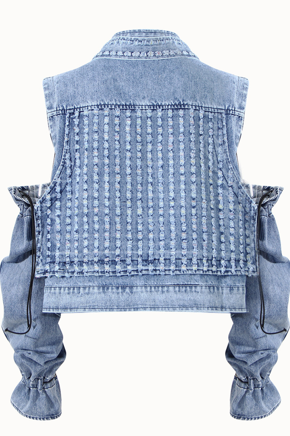 High Off Life Fringe Convertible Denim Jacket