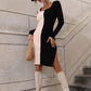 Double Or Nothing Slit Sweater Dress