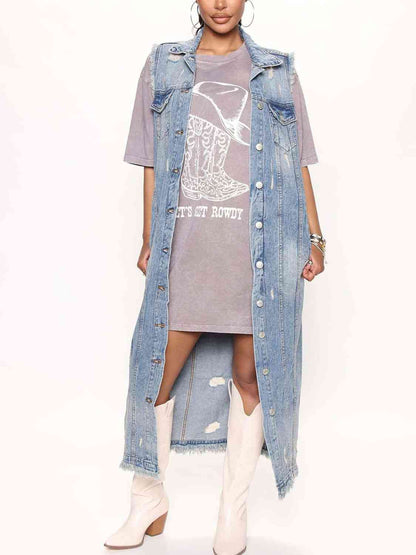 Cozy Sleeveless Denim Jacket