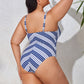 Chic Curvy Striped One-Piece Swimsuit