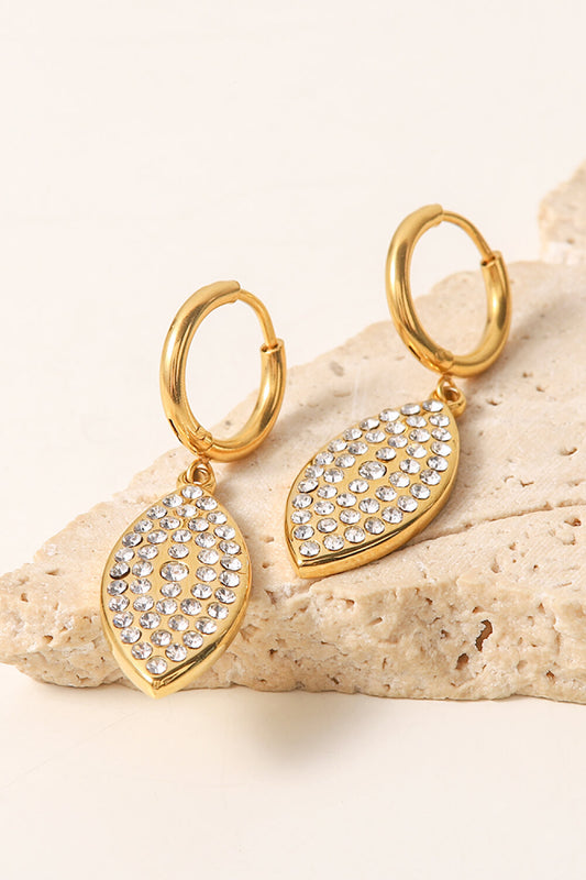 Autum Rhinestone Leaf Drop Earrings