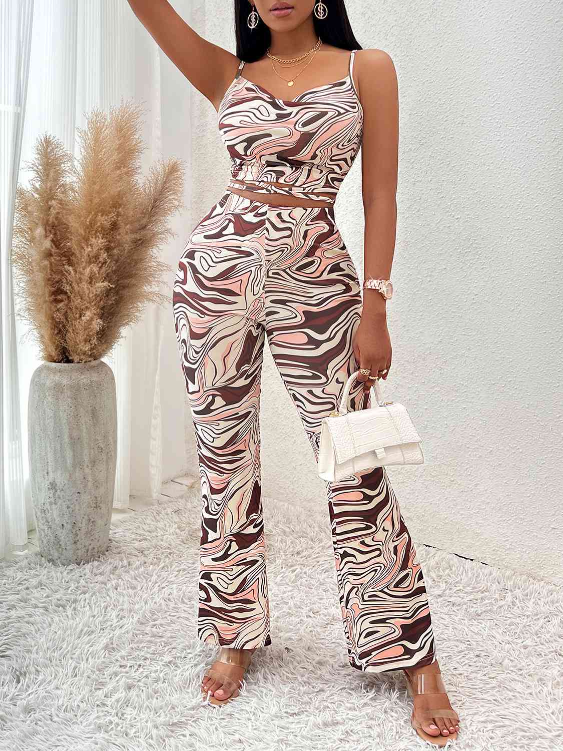 Double Swirl Wide Leg Jumpsuit