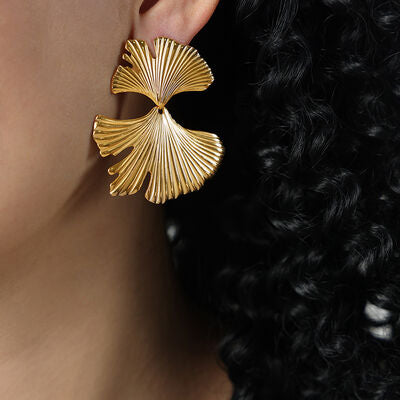 Oh So Chic Ginkgo Biloba Stud Earrings