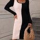Double Or Nothing Slit Sweater Dress