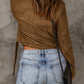 No Beef Vegan Suede Zip Detail Jacket