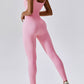 Wide Strap Sleeveless Active Jumpsuit