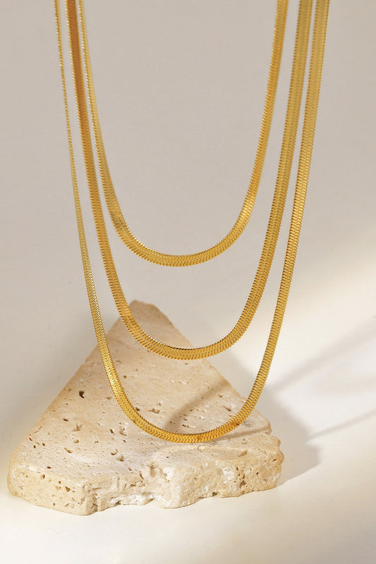 Tia Triple-Layered Snake Chain Necklace