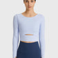 Demi Cutout Long Sleeve Cropped Sports Top