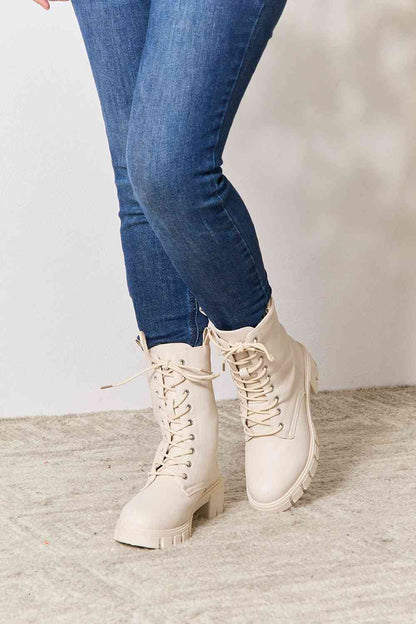 Celesia Zip Back Combat Boots