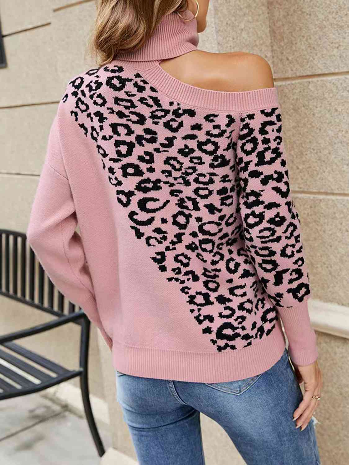 So Cold Leopard Turtleneck Sweater