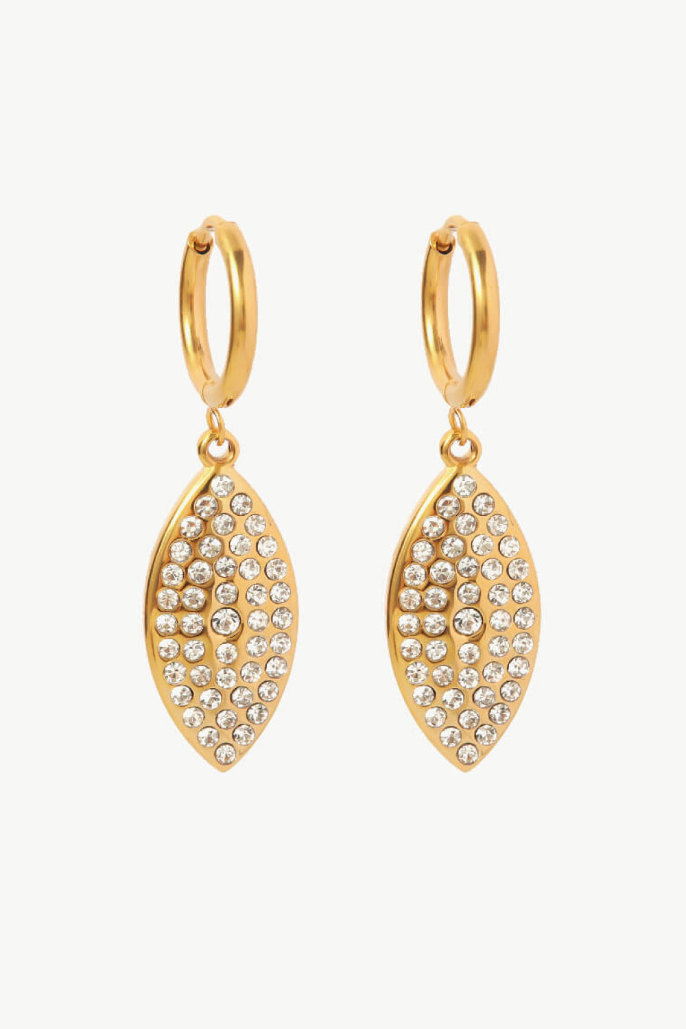 Autum Rhinestone Leaf Drop Earrings