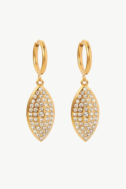 Autum Rhinestone Leaf Drop Earrings