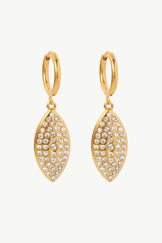 Autum Rhinestone Leaf Drop Earrings