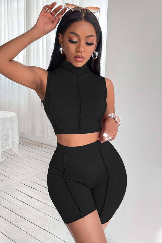 Monica Exposed Seam Shorts Set