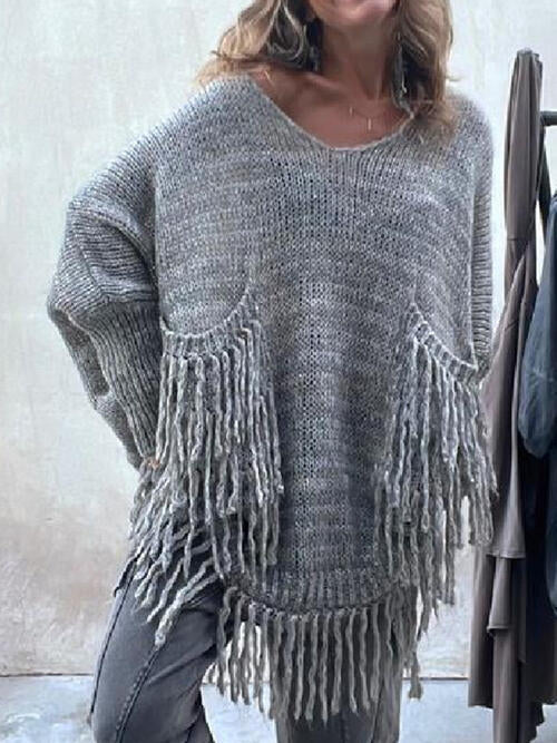 Back To The Basics Fringe Sweater