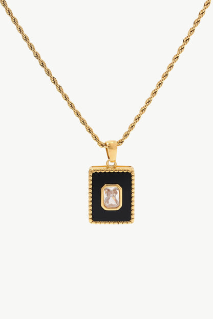 Think Outside The Box Square Pendant Necklace