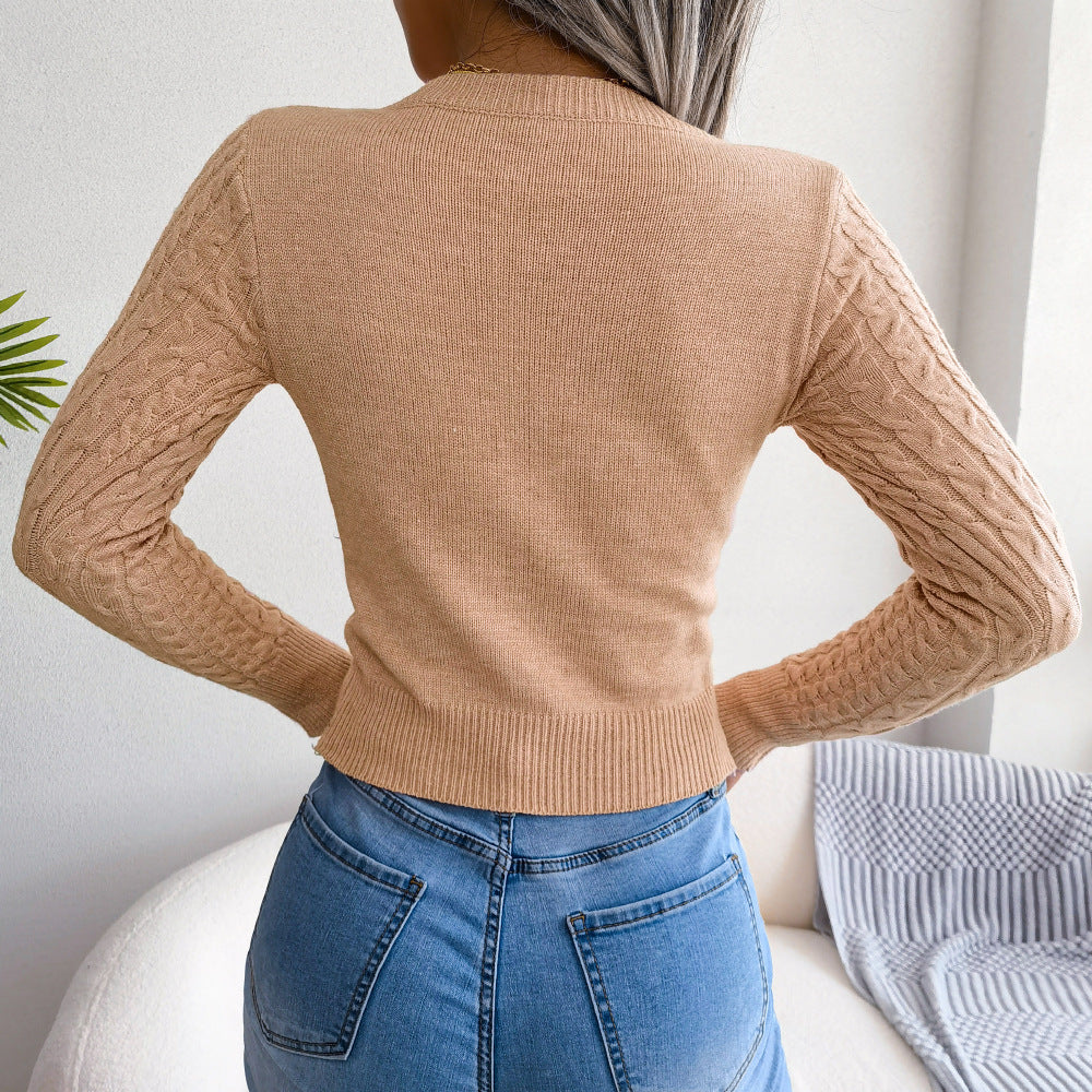 Stacy Cutout Cable-Knit Sweater