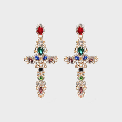 Blessings Rhinestone Cross Earrings