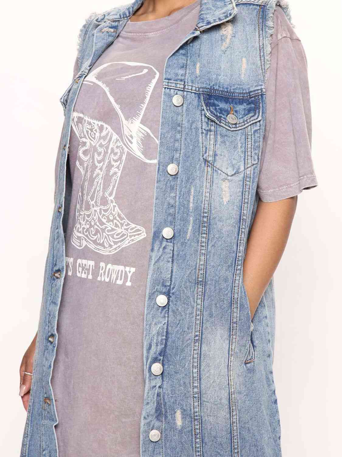 Cozy Sleeveless Denim Jacket