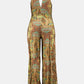 Chic Curvy No Time Printed Jumpsuit with Pockets