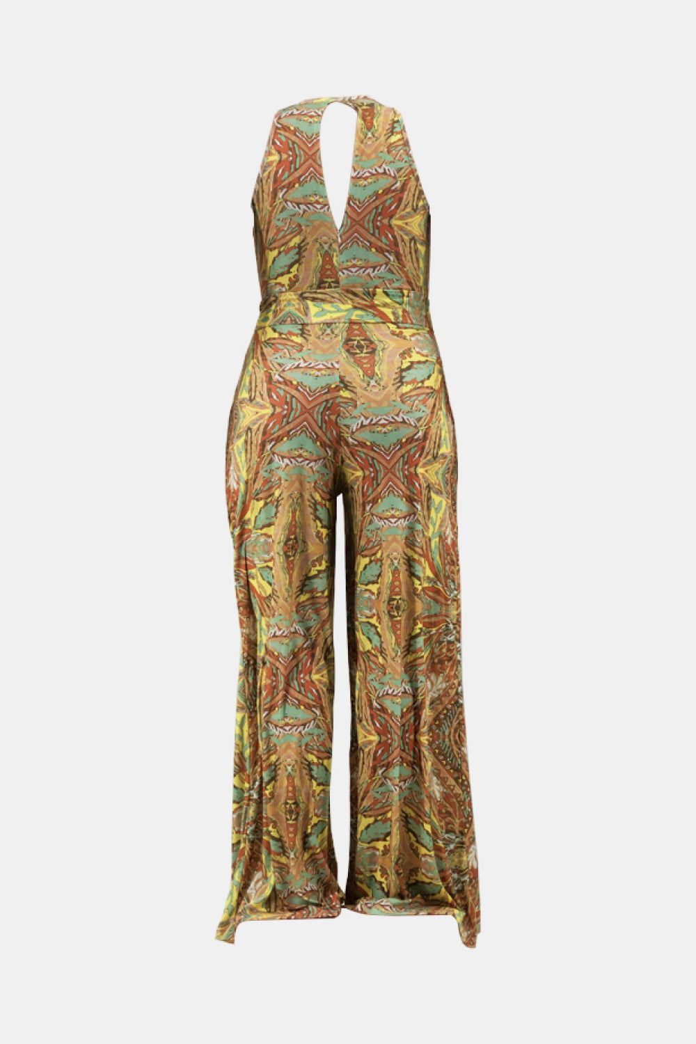 Chic Curvy No Time Printed Jumpsuit with Pockets