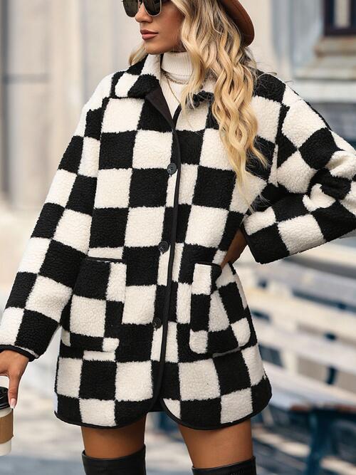 Double Take Checkered Coat