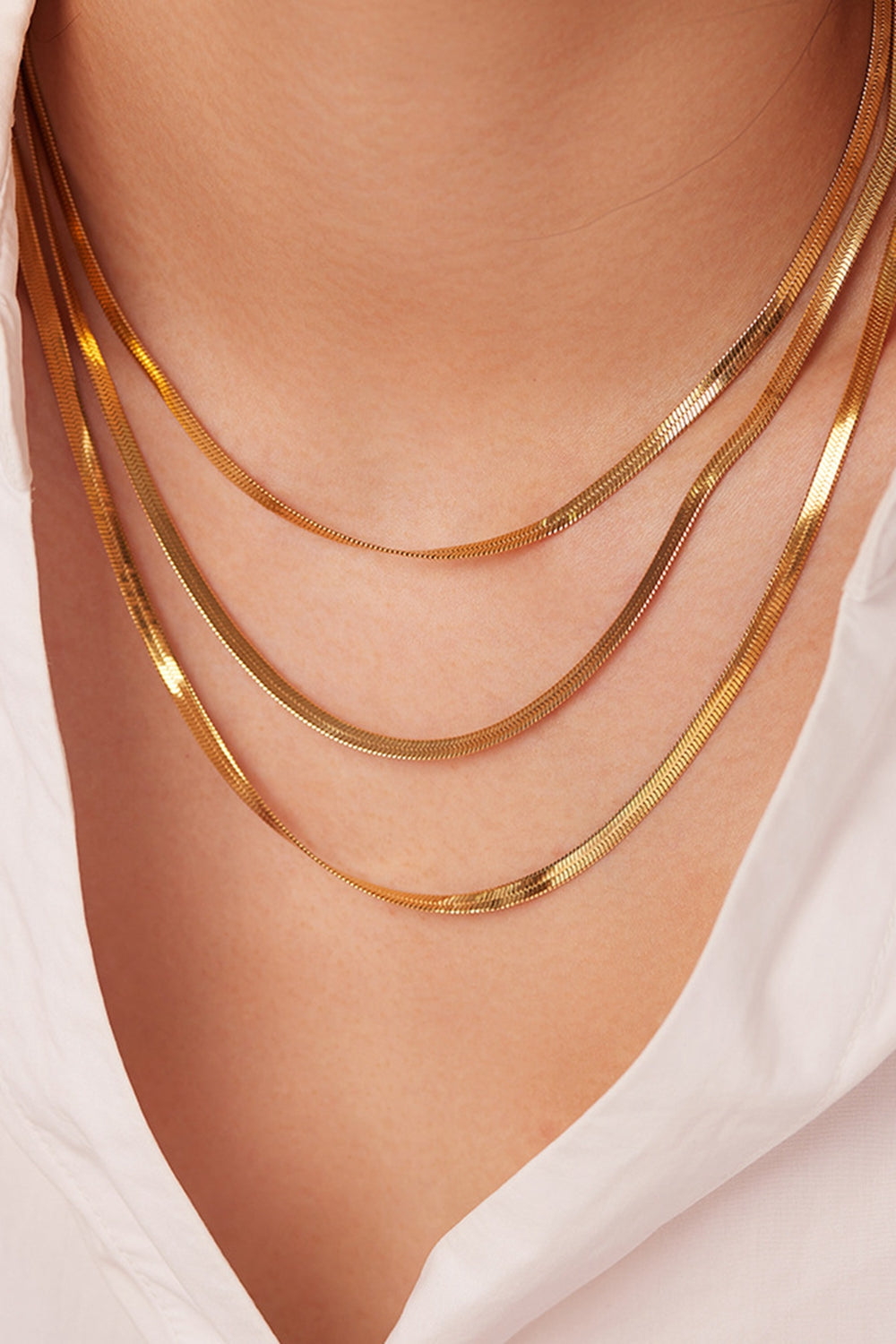 Tia Triple-Layered Snake Chain Necklace