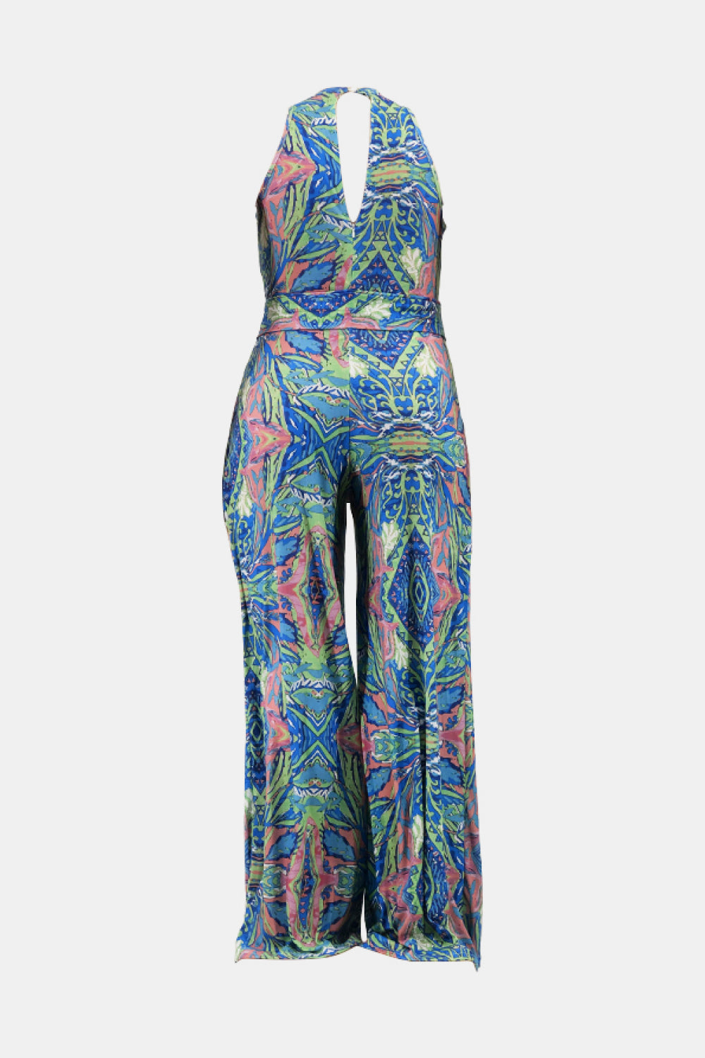 Chic Curvy No Time Printed Jumpsuit with Pockets