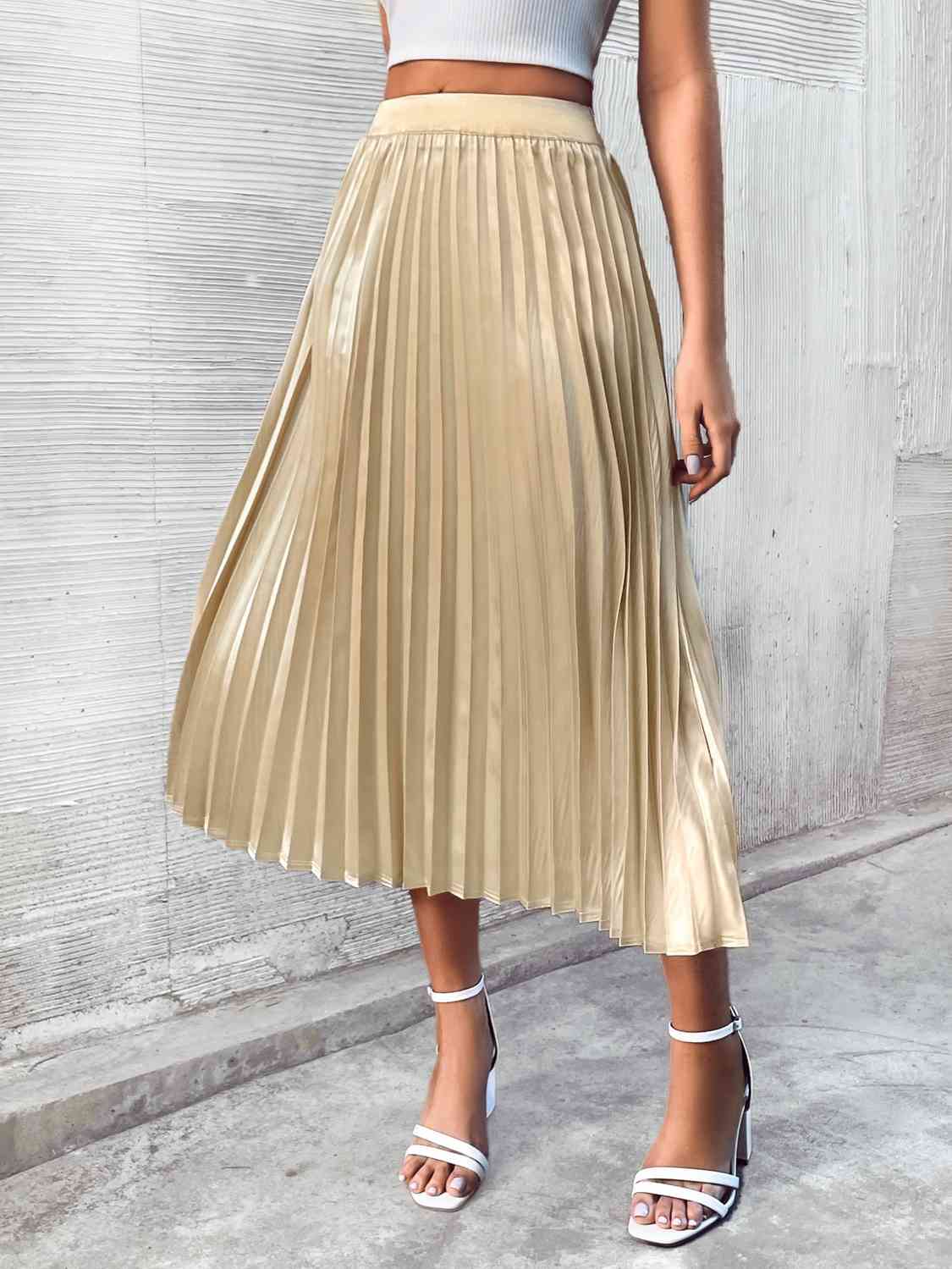 Jamiee Pleated Midi Skirt