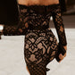 All Bets Are Off Long Sleeve Lace Dress