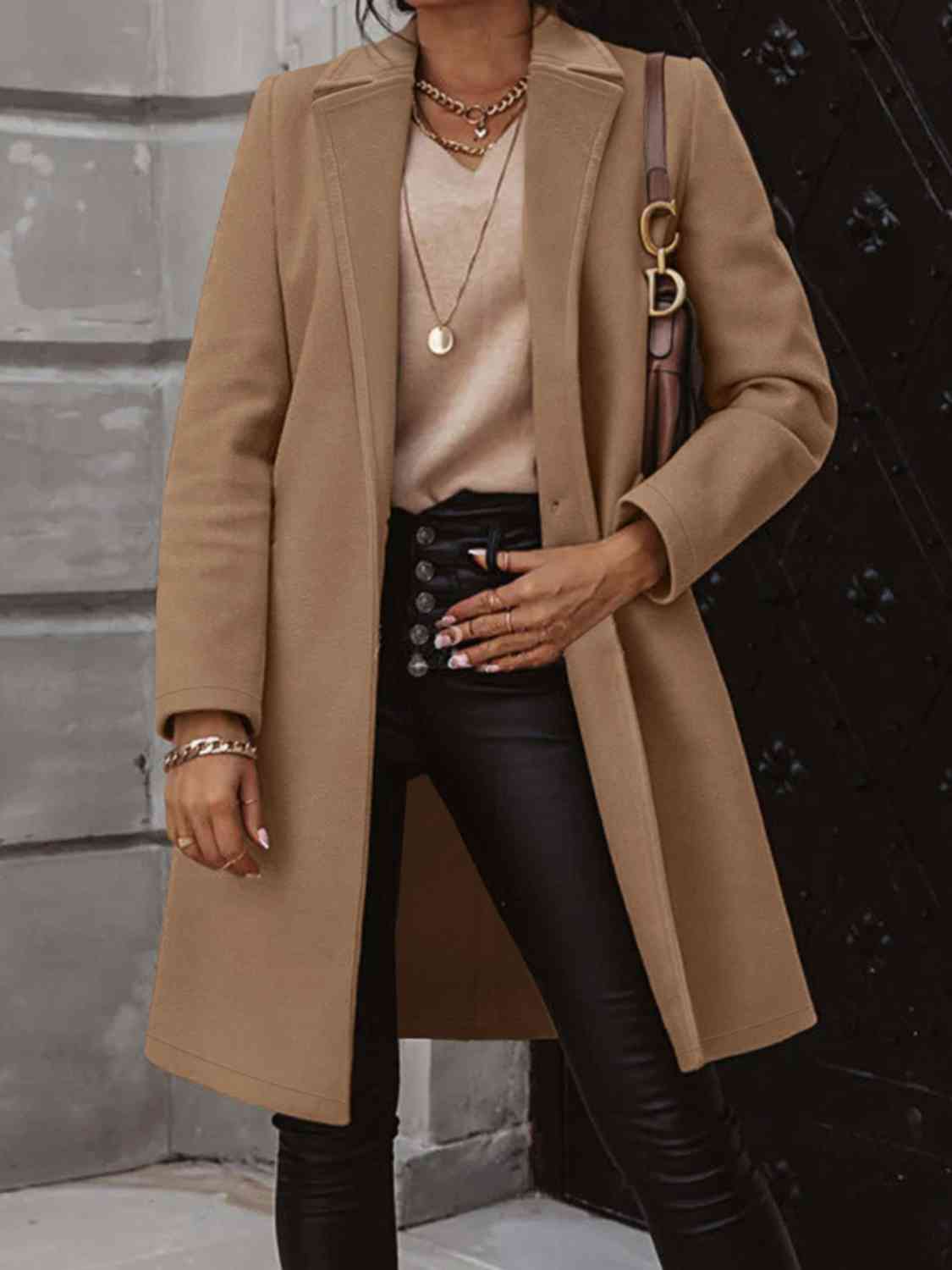 So Chic Collared Neck Coat