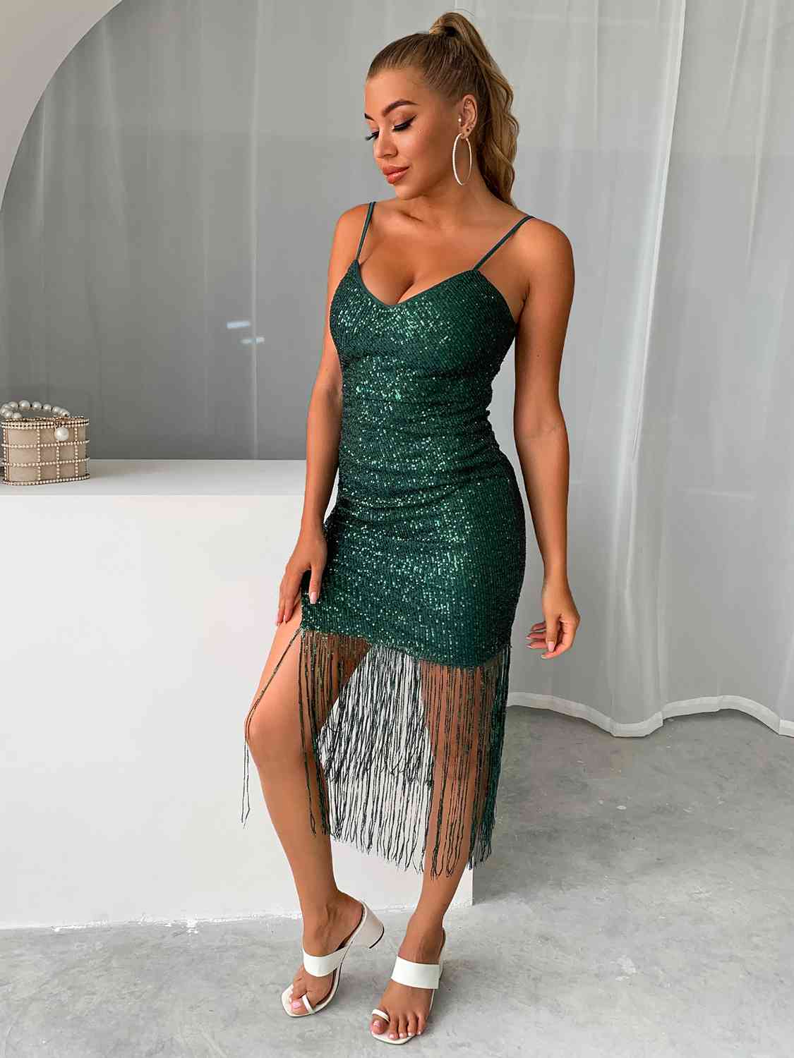 Always Jazzy Sequin Fringe Dress