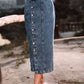 Button Me  Down Denim Skirt